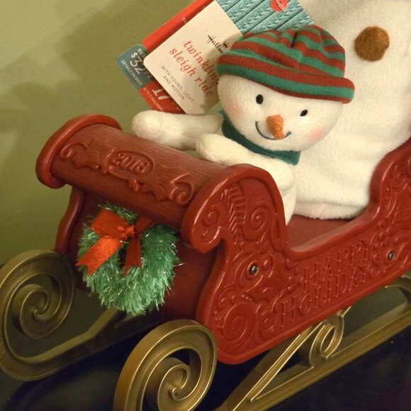 Hallmark Twinkling Sleigh Ride Snowmen 2016 Musical Motion Jingle Pals NWT - Picture 4 of 6